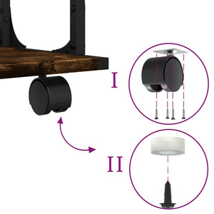 Supporto Stampante 2 Livelli Rovere Fumo 41x28x33,5 Multistrato 842273