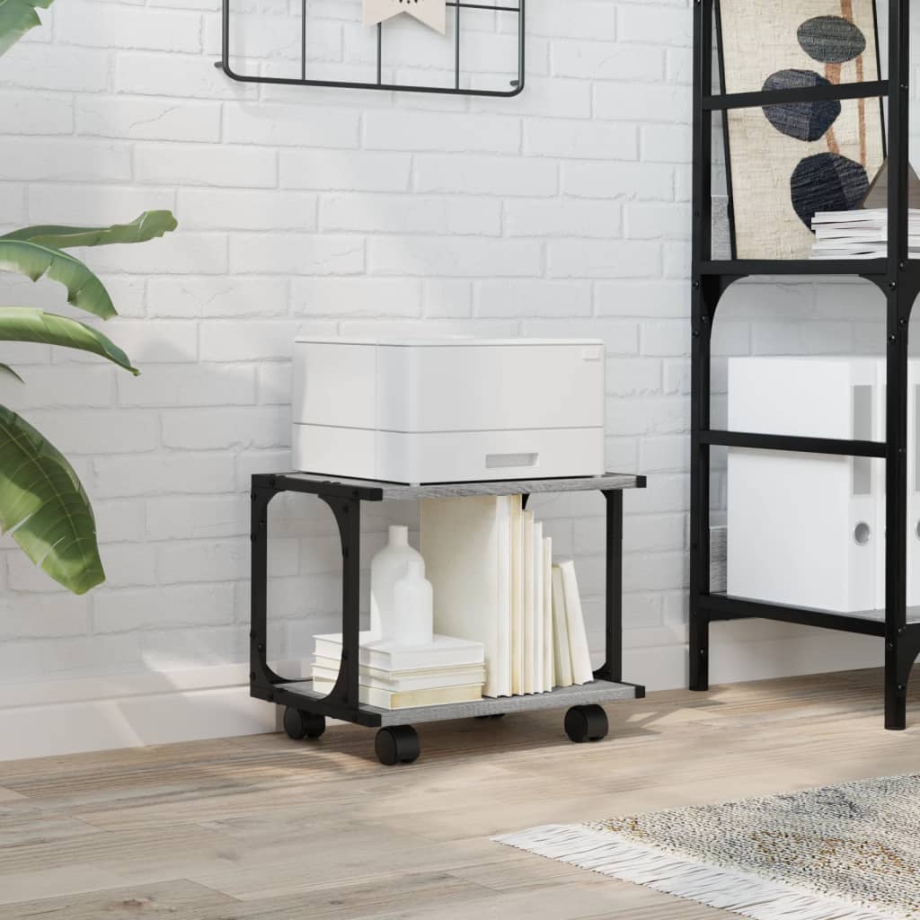 Supporto Stampante 2 Piani Grigio Sonoma 41x28x33,5 Multistratocod mxl 90743