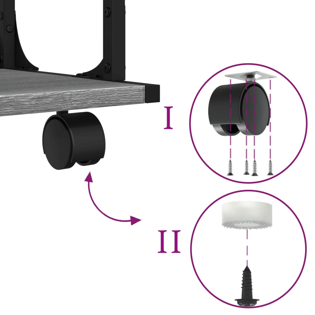 Supporto per stampante tavolo ufficio 2 livelli sonoma 41 x 28 x 335 cm grigio 02_0044796