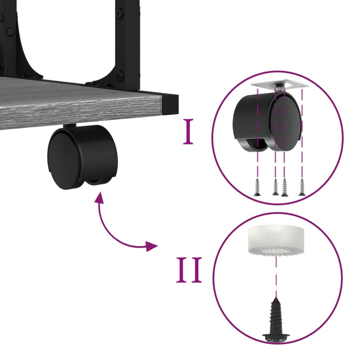 Supporto per stampante tavolo ufficio 2 livelli sonoma 41 x 28 x 335 cm grigio 02_0044796