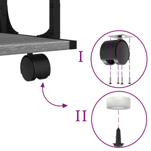 Supporto Stampante 2 Piani Grigio Sonoma 41x28x33,5 Multistrato 842274