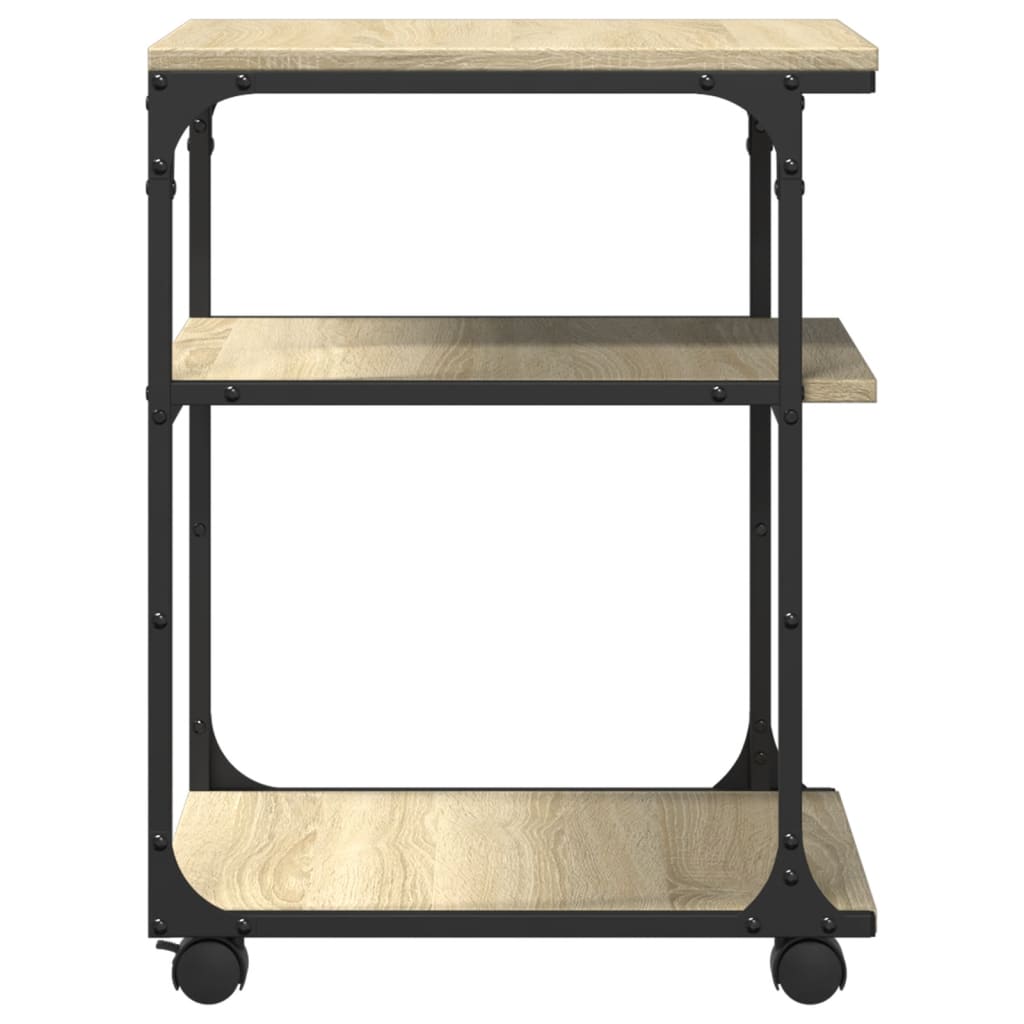 Supporto Stampante 3 Piani Rovere Sonoma 43x48x64cm Multistrato 842277