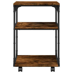 Supporto Stampante 3 Livelli Rovere Fumo 43x48x64cm Multistrato