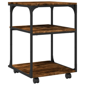 Supporto Stampante 3 Livelli Rovere Fumo 43x48x64cm Multistrato 842278