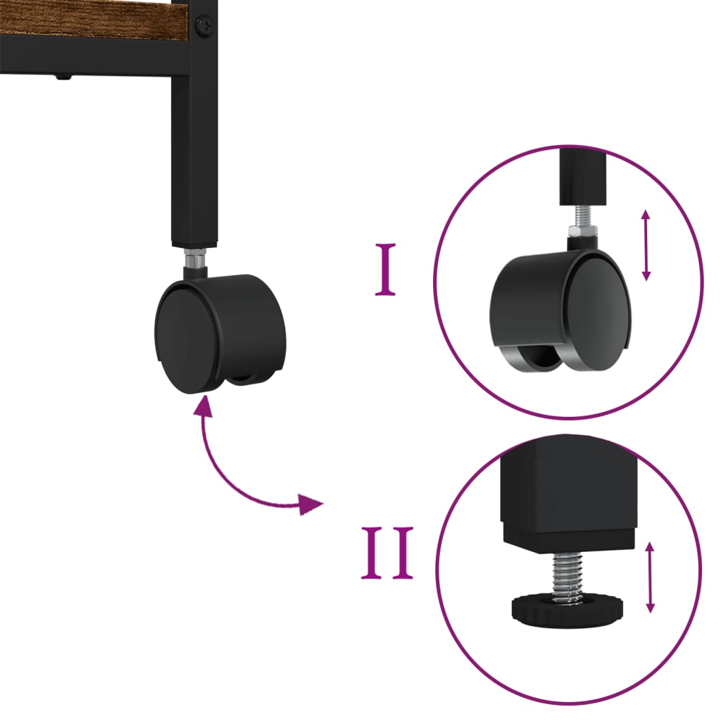 Tavolo porta stampante per ufficio 2 livelli 50 x 40 x 38 cm marrone 02_0044790