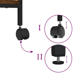 Tavolo porta stampante per ufficio 2 livelli 50 x 40 x 38 cm marrone 02_0044790