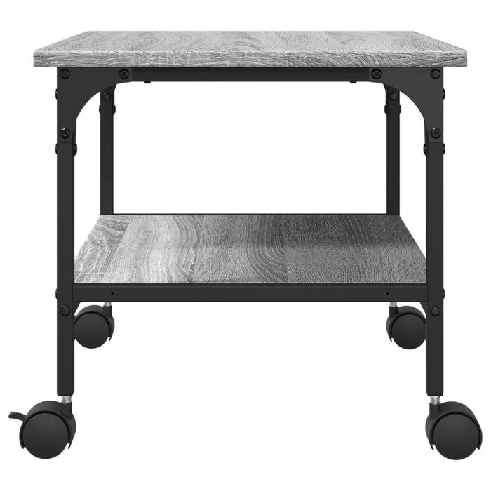 Supporto Stampante 2 Piani Grigio Sonoma 50x40x38cm Multistrato 842284