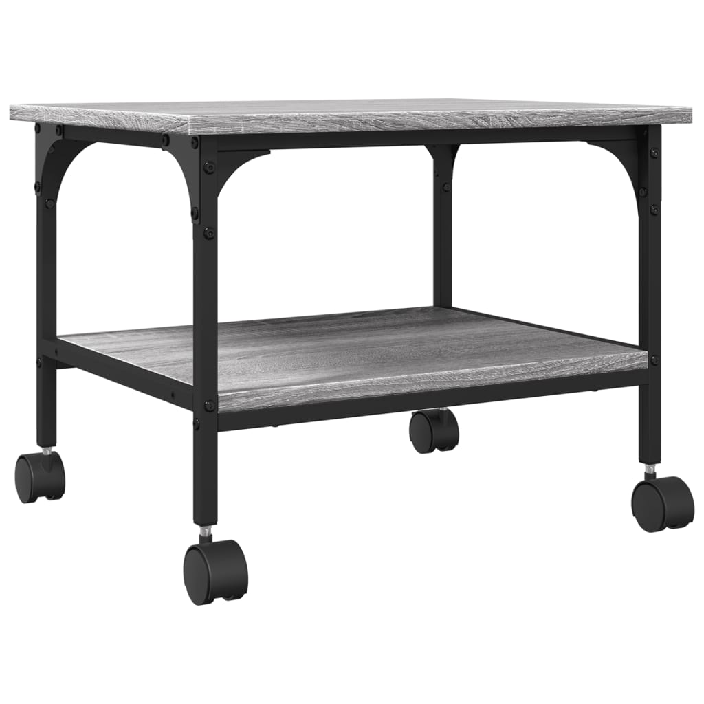 vidaXL Supporto Stampante 2 Piani Grigio Sonoma 50x40x38cm Multistrato