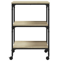 vidaXL Supporto Stampante 3 Piani Rovere Sonoma 50x41x75cm Multistrato