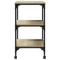 vidaXL Supporto Stampante 3 Piani Rovere Sonoma 50x41x75cm Multistrato