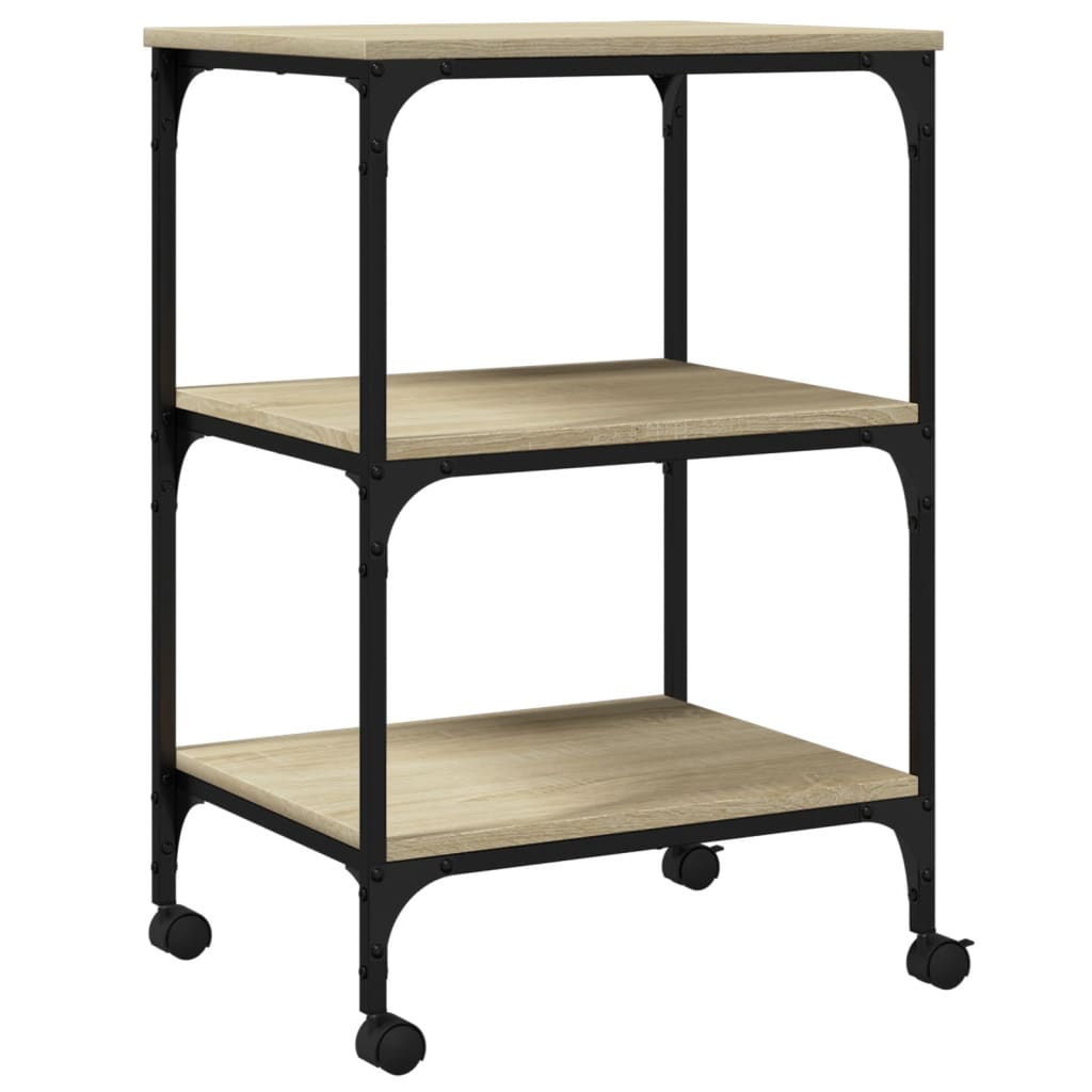 Supporto per stampante tavolo ufficio 3 livelli sonoma 50 x 41 x 75 cm marrone 02_0044721