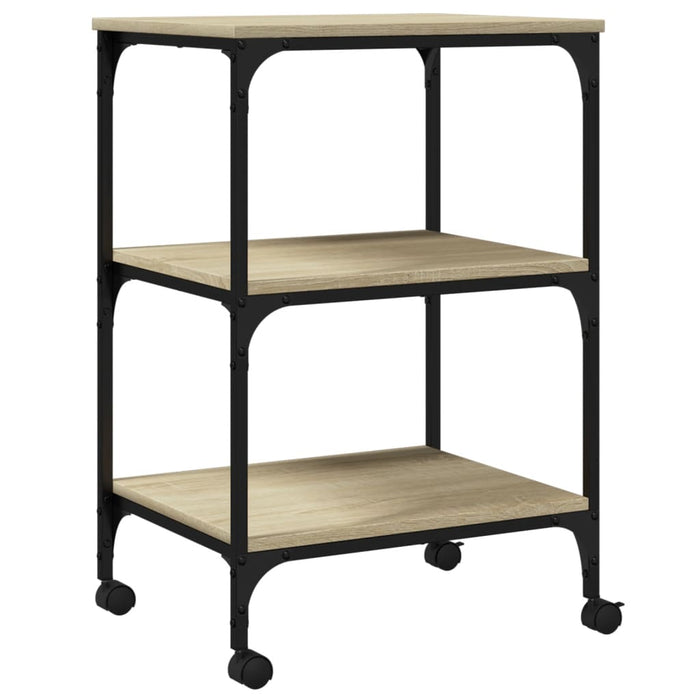 Supporto per stampante tavolo ufficio 3 livelli sonoma 50 x 41 x 75 cm marrone 02_0044721