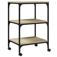 vidaXL Supporto Stampante 3 Piani Rovere Sonoma 50x41x75cm Multistrato