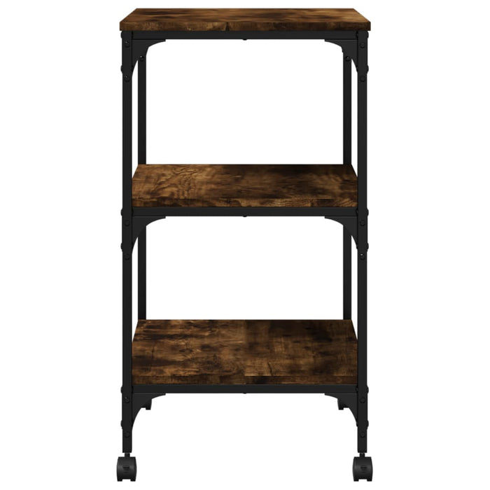 Supporto Stampante 3 Livelli Rovere Fumo 50x41x75cm Multistrato 842288