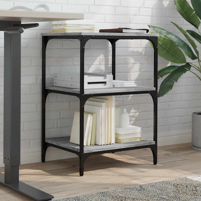 Supporto Stampante 3 Piani Grigio Sonoma 50x41x75 Multistrato 842289