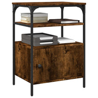 Supporto Stampante 3 Livelli Rovere Fumo 50x40x76cm Multistrato