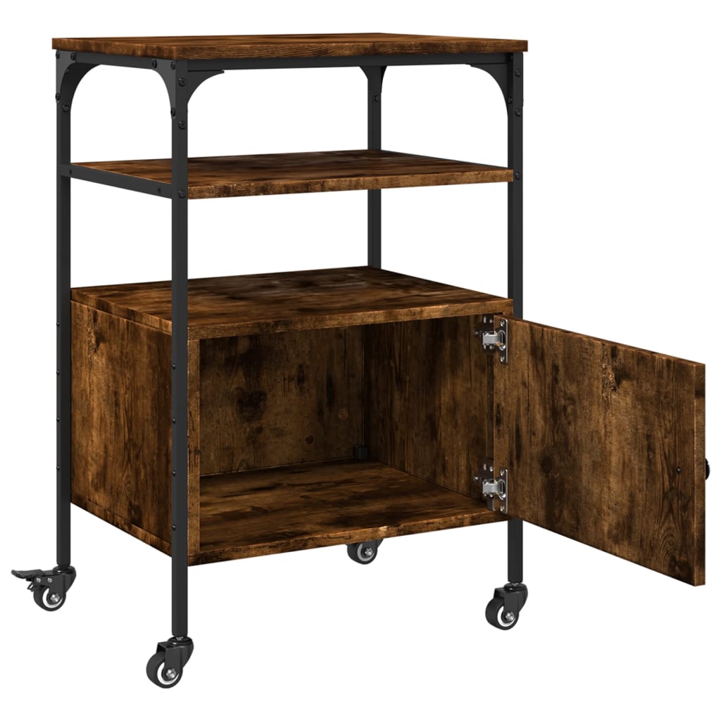 Supporto per stampante da tavolo per ufficio a 3 livelli 50 x 40 x 76 cm marrone 02_0044803