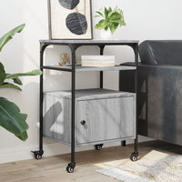 Supporto Stampante 3 Piani Grigio Sonoma 50x40x76cm Multistrato 842294