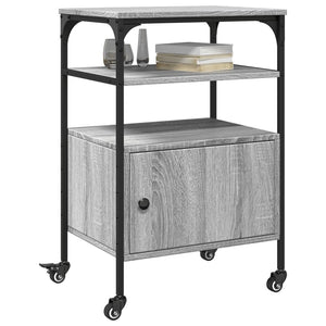 Supporto Stampante 3 Piani Grigio Sonoma 50x40x76cm Multistrato 842294