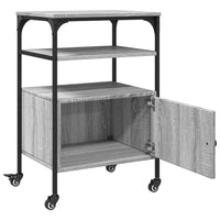 Supporto Stampante 3 Piani Grigio Sonoma 50x40x76cm Multistrato 842294