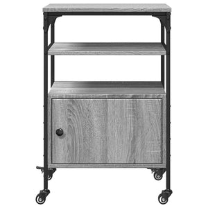 Supporto Stampante 3 Piani Grigio Sonoma 50x40x76cm Multistrato 842294