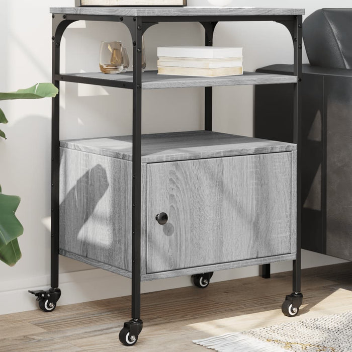 Supporto Stampante 3 Piani Grigio Sonoma 50x40x76cm Multistratocod mxl 114715