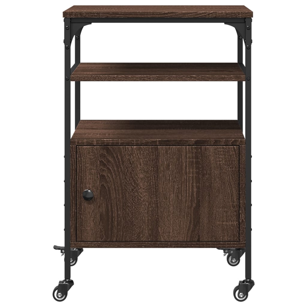 Supporto per stampante da tavolo per ufficio a 3 livelli 50 x 40 x 76 cm marrone 02_0044804