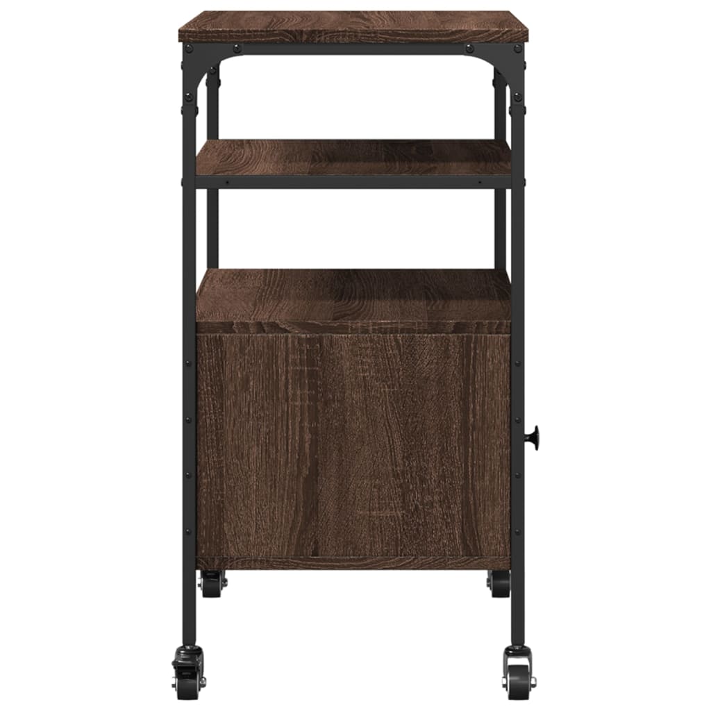 Supporto per stampante da tavolo per ufficio a 3 livelli 50 x 40 x 76 cm marrone 02_0044804