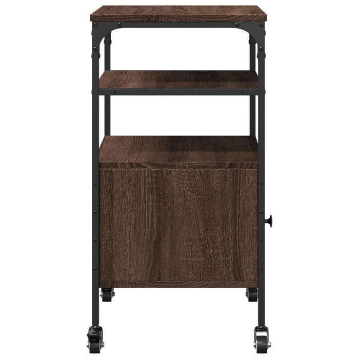 Supporto per stampante da tavolo per ufficio a 3 livelli 50 x 40 x 76 cm marrone 02_0044804