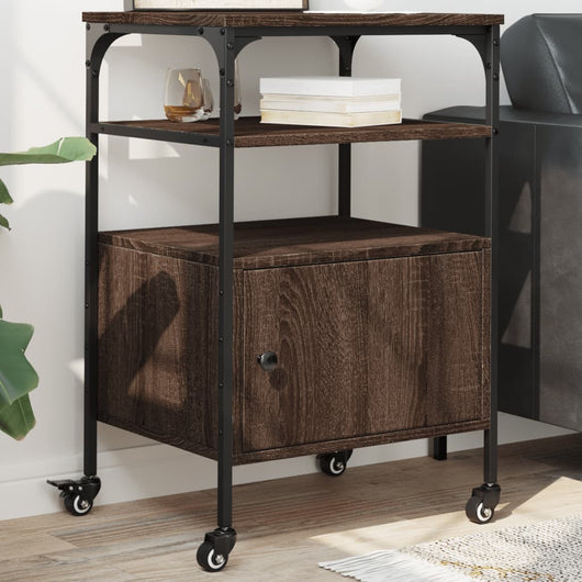 Supporto Stampante 3Piani Rovere Marrone 50x40x76cm Multistratocod mxl 90748