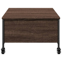 Tavolino con Ruote Rovere Marrone 91x55x34 cm Legno Multistrato 842300