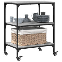 Carrello da Cucina-Scaffale per Cucina Grigio Sonoma 60x41x76 cm Legno Multistrato