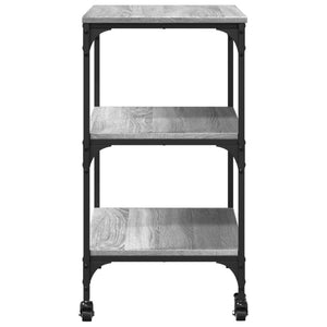 Carrello da Cucina-Scaffale per Cucina Grigio Sonoma 60x41x76 cm Legno Multistrato