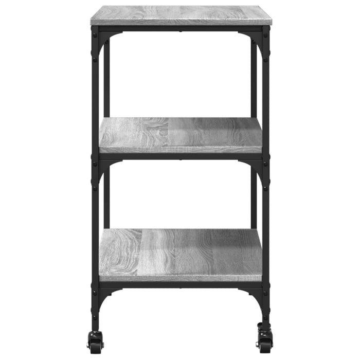 Carrello da Cucina-Scaffale per Cucina Grigio Sonoma 60x41x76 cm Legno Multistrato