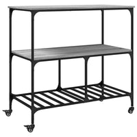 Carrello Cucina-Credenza Grigio Sonoma 100x50x95 cm in Legno Multistrato