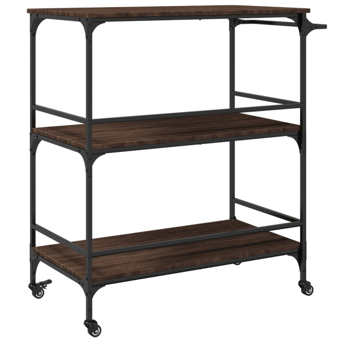 Carrello da Cucina-Scaffale per Cucina Rovere Marrone 100,5x50x105 cm