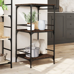 Carrello Cucina-Scaffale per Cucina Rovere Marrone 60,5x50x105 cm Legno Multistrato