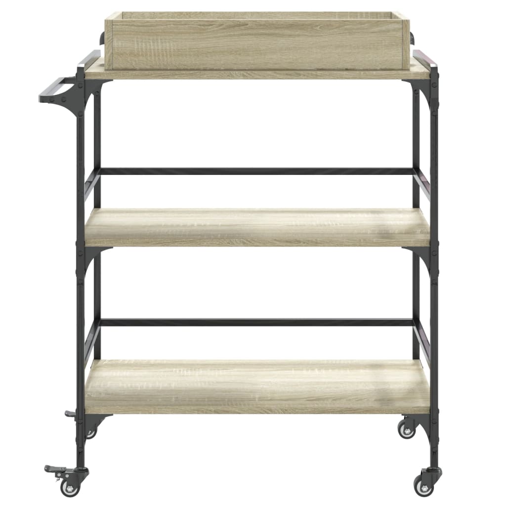 Carrello Cucina-Scaffale per Cucina Rovere Sonoma 81,5x41x92,5 cm Legno Multistrato
