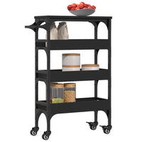 Carrello da Cucina-Scaffale per Cucina Nero 53x20x76 cm in Legno Multistrato