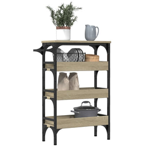 Carrello da Cucina-Scaffale per Cucina Rovere Sonoma 53x20x76 cm Legno Multistrato