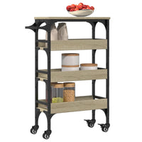 Carrello da Cucina-Scaffale per Cucina Rovere Sonoma 53x20x76 cm Legno Multistrato