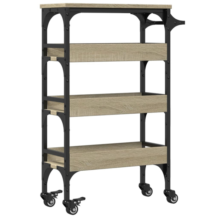 Carrello da Cucina-Scaffale per Cucina Rovere Sonoma 53x20x76 cm Legno Multistrato