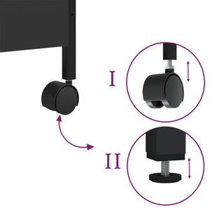 Carrello da Cucina Nero 50x30x70 cm in Legno Multistrato 842356