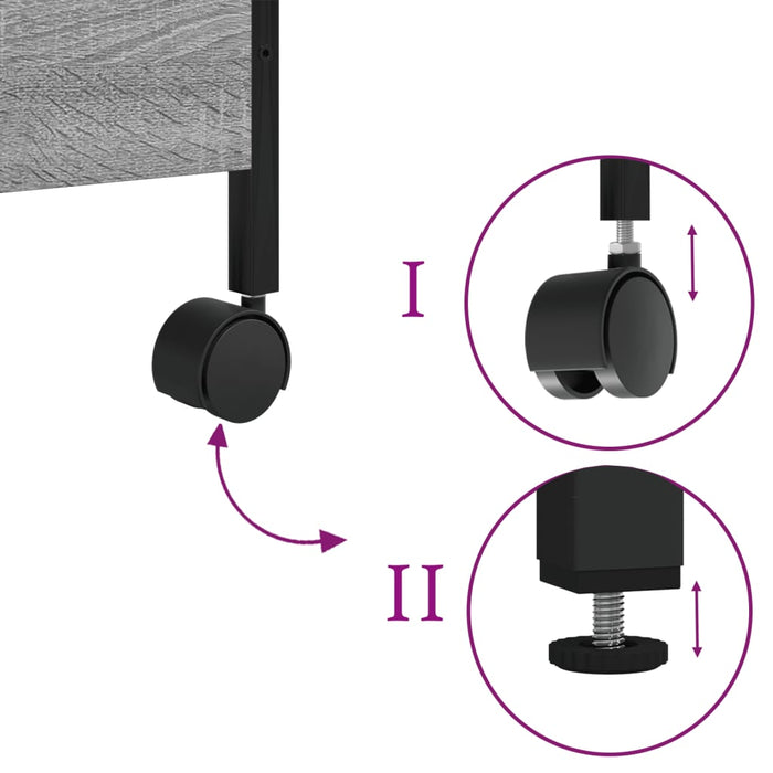 Carrello da Cucina Grigio Sonoma 50x30x70 cm Legno Multistrato 842359