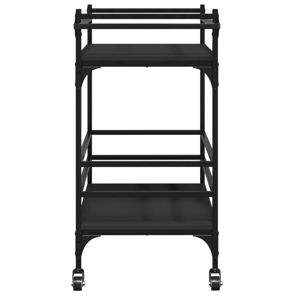Carrello da Cucina-Scaffale per Cucina Nero 82x40x78,5 cm in Legno Multistrato