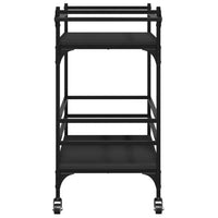 Carrello da Cucina-Scaffale per Cucina Nero 82x40x78,5 cm in Legno Multistrato