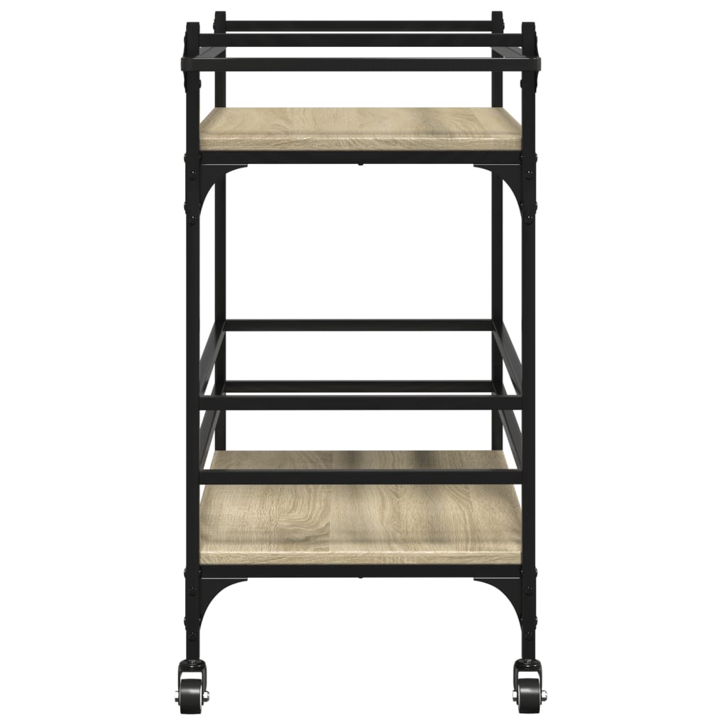 Carrello da Cucina-Scaffale per Cucina Rovere Sonoma 82x40x78,5cm Legno Multistrato