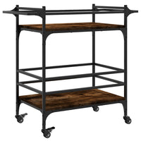 Carrello da Cucina Rovere Fumo 82x40x78,5 cm Legno Multistrato 842363