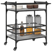 Carrello da Cucina-Scaffale per Cucina Grigio Sonoma 82x40x78,5cm Legno Multistrato