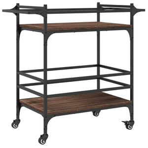 Carrello Cucina-Scaffale per Cucina Rovere Marrone 82x40x78,5 cm Legno Multistrato